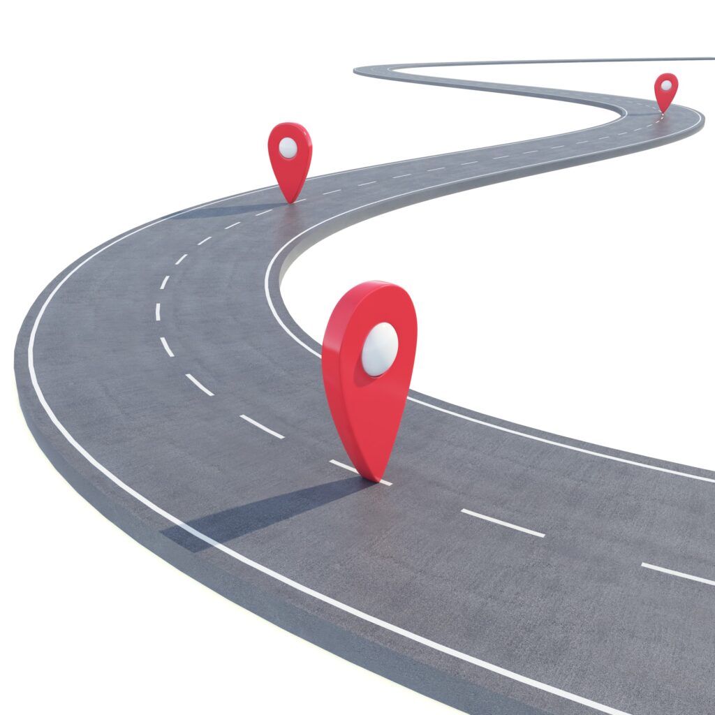 location pin on road